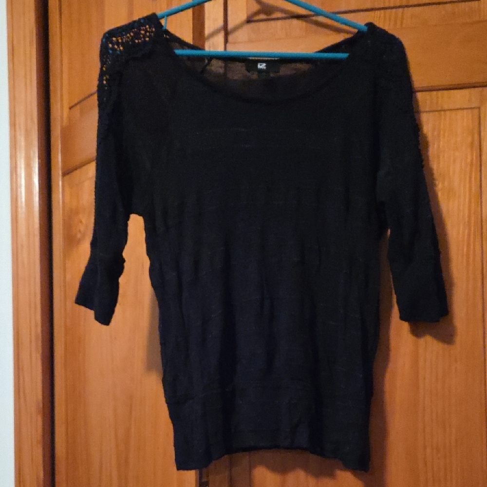 Iz Byer Classic Black Blouse
